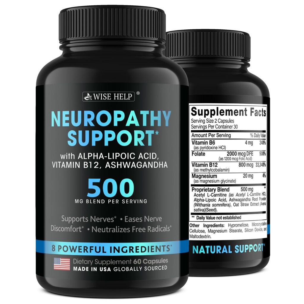 Υποστήριξη Νευροπάθειας Φυσικό Nerve Disfort Relief - Made in USA - Nerve Antioxidant for Trigeminal Neuralgia, Diabetic & Peripheral Neuropathy - Hands, Neck, Feet & Toes Treatment Formula - 60 Caps