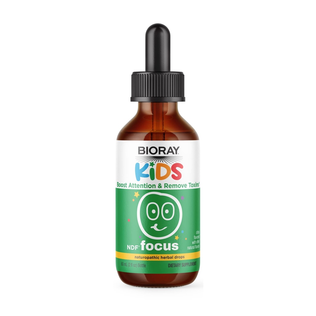 BIORAY Kids NDF Focus, Εσπεριδοειδή - 2 fl oz - Υποστηρίζει Γνωστική λειτουργία, ενισχύει την σαφήνεια και προωθεί σταθερά επίπεδα ενέργειας - μη-GMO, χορτοφάγοι, χωρίς γλουτένη - 1-2 μηνών προμήθεια