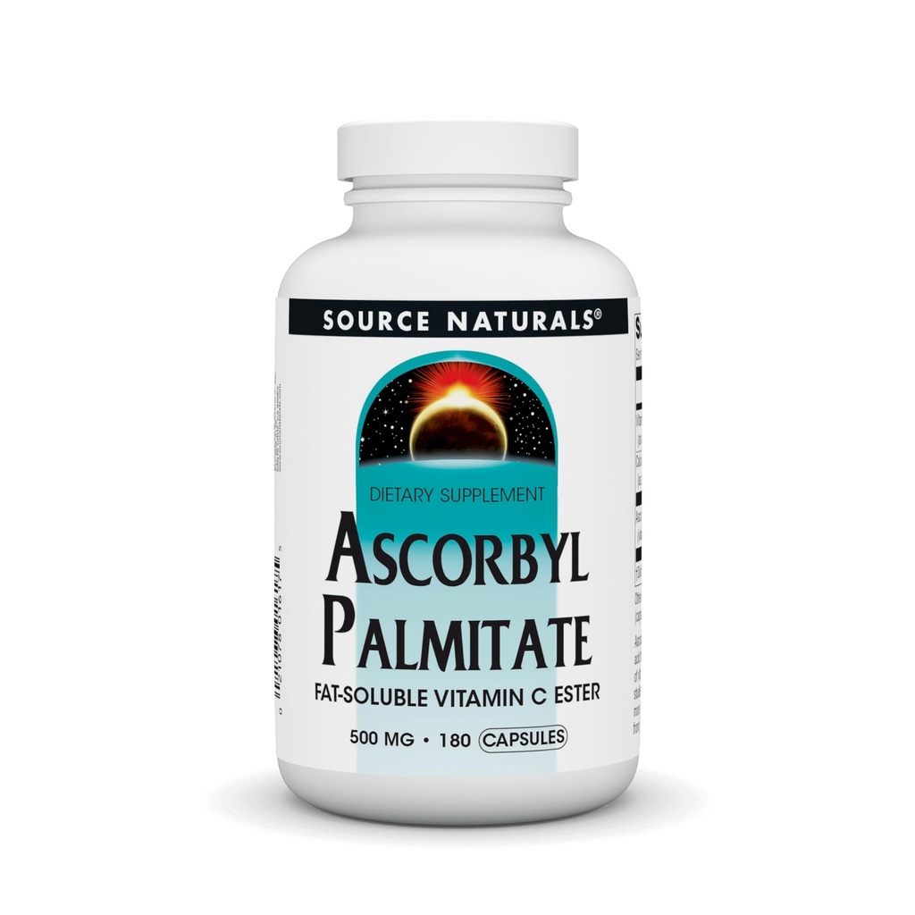 Source Naturals Ascorbyl Palmitate 500mg συμπλήρωμα λιποδιαλυτής βιταμίνης C Ester - 180 κάψουλες