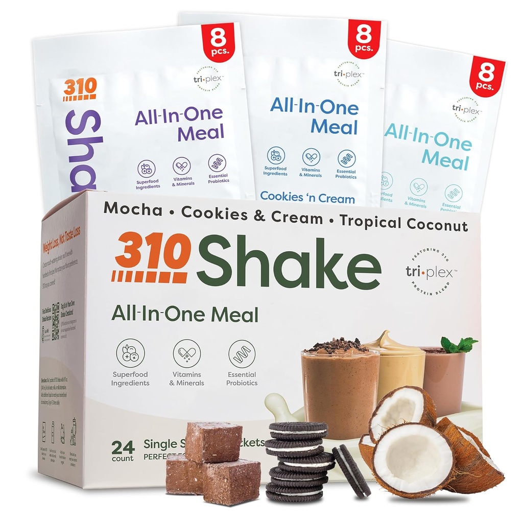 310 Διατροφή – All-In-One Replacement Meal Shake - Νέα Φόρμουλα με Fiber Rich Vegan Superfood Blend - Φυσικά γλυκαντικά - Χαμηλό Carb Shake, Keto & Paleo Friendly - Χωρίς γλουτένη - 26 Ουσιώδεις Βιταμίνες & Ορυκτά - Variety Shake Box