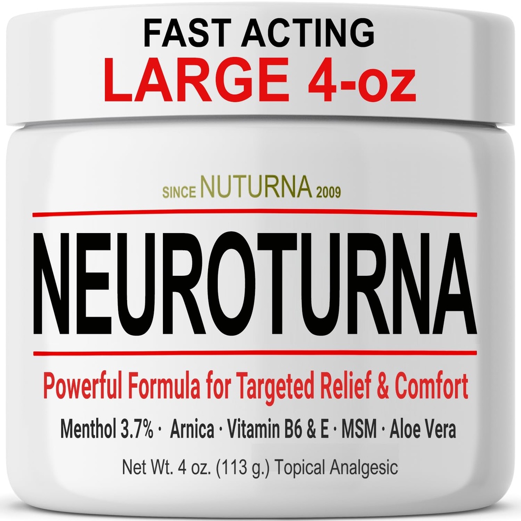 Νευροπάθεια Nerve Relief Cream - γρήγορη δράση Max ανακούφιση για τα πόδια πόδια ποδιών πίσω - Ultra Strength Menthol Arnica Aloe Vera MSM, Καταπραϋντικό φυσικό Nerve Comfort Relief, Paraben-Free 4 Oz