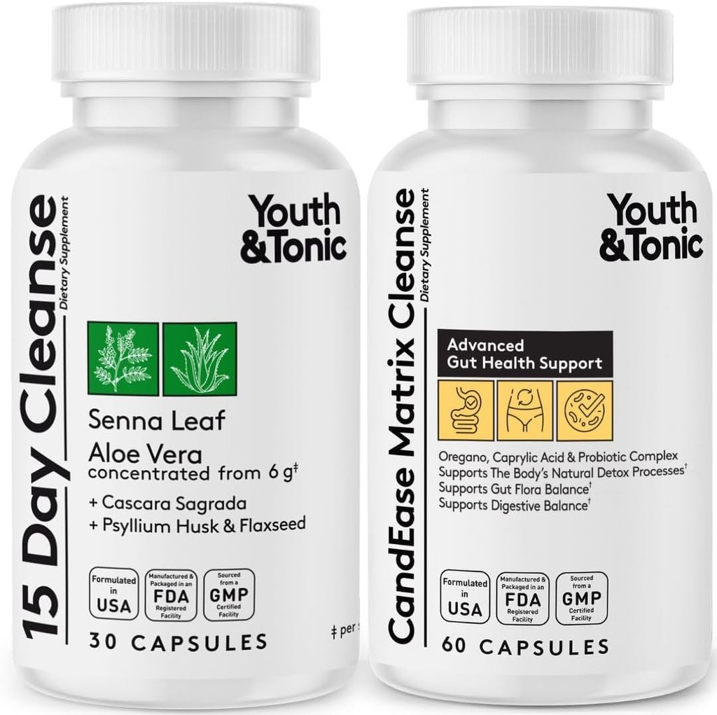 Youth & Tonic Colon Cleanse and CandEase Matrix Pills 