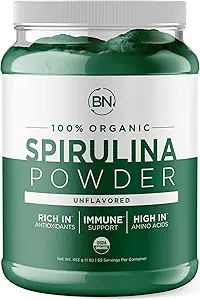 Spirulina σκόνη οργανική 1lb -129 εξυπηρετούν 3,5g μέγεθος - USDA Certified - RAW Θρεπτικό πόνο Πάνω από 70% πρωτεΐνη ανά υπηρεσία - πορώδη πηγή Vegan πρωτεΐνη - Superfood