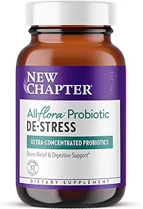 New Chapter All-FloraTM Probiotic De-Stress Formula with Clinical-Stength Ashwagandha - Προβιοτικά διπλής δράσης για Digestive Health + συμπλήρωμα ανακούφισης από το άγχος *, 30 ct
