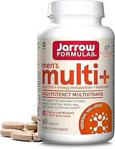 Jarrow Formulas Men's Multi+ Multivitamins, Multivitamin for Men, 60 Tablets, 30 Day Supply