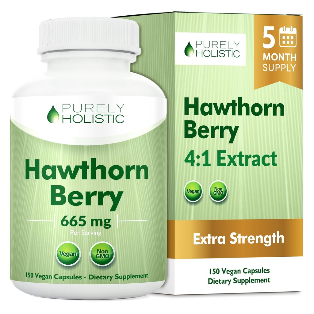 Καθαρά ολιστικό μούρο Hawthorn - 150 κάψουλες Vegan - 5 Μήνες προσφοράς - Υψηλή δύναμη 4:1 Extract - μη-GMO συμπλήρωμα Hawthorne - Υποστηρίζει καρδιοαγγειακή & επιληπτική υγεία