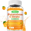 Κιτρικό κάλιο Gummies – Υψηλής ισχύος συμπλήρωμα καλίου για την υγεία των μυών, ανάγλυφο ποδιού Cramp, ισορροπία ηλεκτρολυτών – Vegan, μη-GMO, χωρίς γλουτένη, γεύση πορτοκάλι, 60 μέτρα