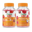 Ζωηρή βιταμίνη D3 + βιταμίνη K2 Παιδιά + Μαγνήσιο Παιδιά, Gummies Bundle - Μεγάλη γεύση, Συμπλήρωμα βιταμίνης, Χωρίς γλουτένη, GMO Δωρεάν, Μασώμενα Gummy