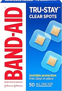 Band-Aid Brand Tru-Stay Καθαρά σημεία επιδέσμους για διακριτική πρώτες βοήθειες, όλα ένα μέγεθος, 50 κόμης