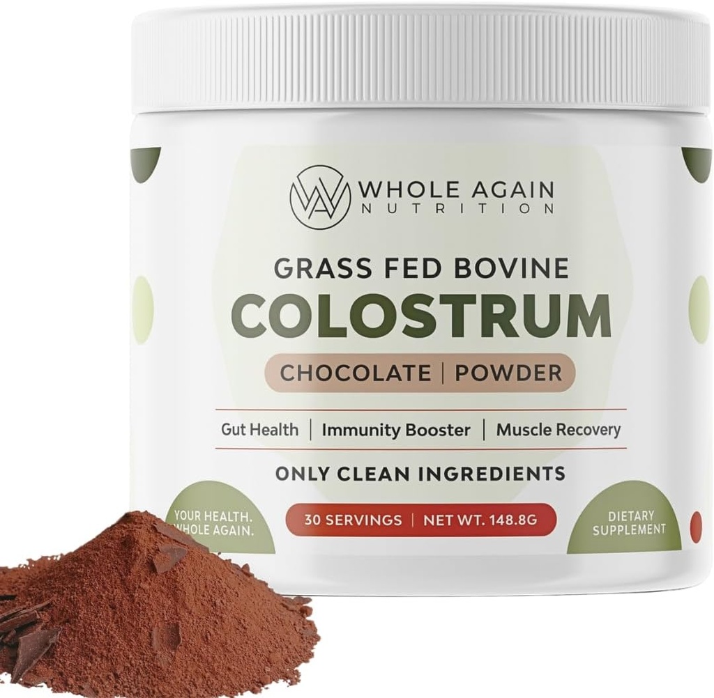 Organic Grass Fed Bovine Colostrum for Humans - Νέα Ζηλανδία Πηγή - Ανοσοσφαιρίνη (Συμπλήρωμα IgG) - 30 Σερβιέτες, σοκολάτα