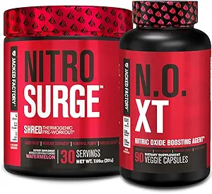 Jacked Factory Nitrosurge Shred Θερμογόνο Προ-Γυμνασία σε Καρπούζι & N.O. XT Nitric Oxide Booster για άνδρες & γυναίκες