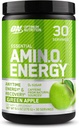 Optimum Nutrition Amino Energy - Προ προπόνηση με πράσινο τσάι, BCAA, Αμινοξέα, Κετοφιλικό, Πράσινο εκχύλισμα καφέ, Ενεργειακή σκόνη - Πράσινο μήλο, 30 εξυπηρετήσεις (Packaging May Vary)