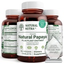 Φυσικό Nutra Papaya Μασώμενα ένζυμα για την πέψη και τον καθαρισμό του σώματος - Υποστηρίζει Digestive Υγεία, Ευκολία Γαστρεντερική δυσφορία - Απορρόφηση θρεπτικών ουσιών και μειώνει το Μπλόξιμο - 90 Vegan Tablets