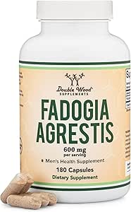 Fadogia Agrestis 600mg Per Serving (180 Capsules) Powerful Extract to Support Athletic Performance (Third Party Tested, Non-GMO, Vegan, Gluten Free) by Double Wood