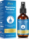 Pure Magnesium Oil Spray,Magnesium Spray,Magnesium Oil for Feet, Magnesium Glass Bottle,2 fl oz/60ml, Easy to Absorb and Use