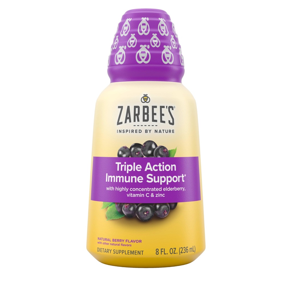 Liquid Daily Immune Support του Zarbee, High Concent Liquid, με Real Elderberry Vitamin C & Zinc, Black Elderberry Flavor, For Daytime Use, 8 Fl Oz, εμπορικό σήμα είναι Zarbee του