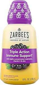 Zarbee''s Liquid Daily Immune Support, High Concentrate Liquid, with Real Elderberry Vitamin C & Zinc, Black Elderberry Flavor, For Daytime Use, 8 Fl Oz, brand is Zarbee''s