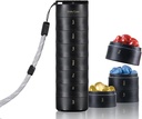 Ankomn Travel Vitamin Organizer – Stackable Daily Organizer with Secure Twist Lid, Airtight & Lightweight for On-The-Go. Durable BPA-Free Material, Great for Pills, Supplements & Vitamins (Black)