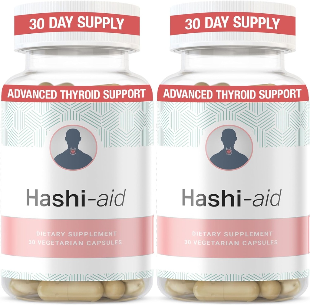 IBDassistTM Hashi Aid Thyroid Support for Women & Men - Thyroid Supplement for Hashimoto's Disease & Hypothyroidism* - with Ashwagandha, Selenium, Zinc, Essential Vitamins & More - 30 Κάψουλες (2 Pack)