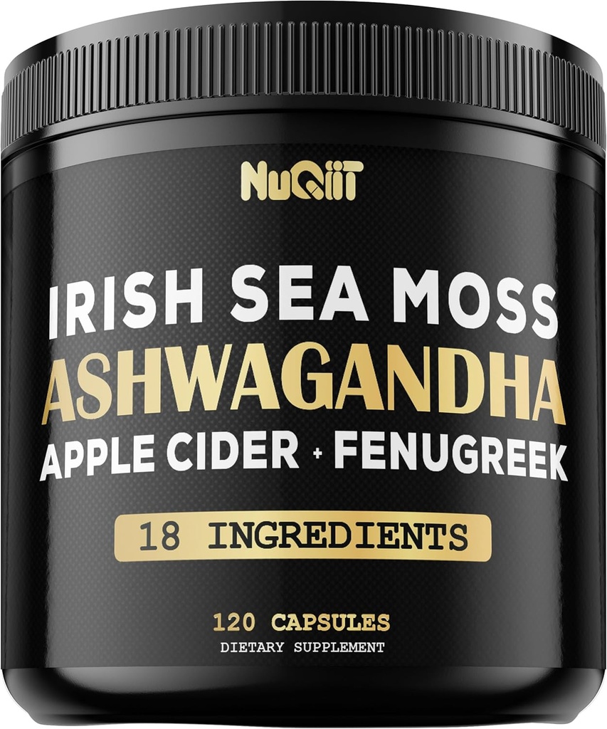 Organic Ashwangdha Κάψουλες 15000mg Ιρλανδική Θάλασσα Moss Apple Cider Ξίδι & Περισσότερα - Υποστήριξη Εγκεφαλικό Υγεία, Δύναμη & Ανοσοποιητικό Σύστημα - 120 Κάψουλες Vegan