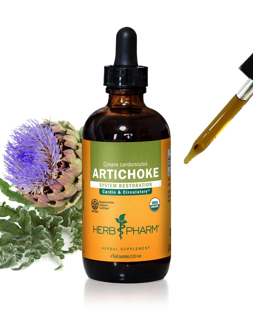 Βότανο Pharm Certified Organic Artichoke Liquid Extract για Καρδιαγγειακή και Κυκλοφορική Υποστήριξη - 4 Ουγγιά