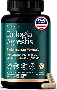 Organic Fadogia Agrestis 600mg for Natural Test Support (2X More Pure - 3X More Absorbent) Athlete Approved - Supports Muscle Growth & Recovery, Healthy Energy Levels, Drive, Stamina & Mood - 60ct