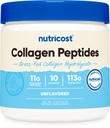 Nutricost Collagen Peptides σε σκόνη 4 oz (Άγευστη) τύπου I, τύπου III Collagen - Grass-Fed, χωρίς γλουτένη και μη ΓΤΟ