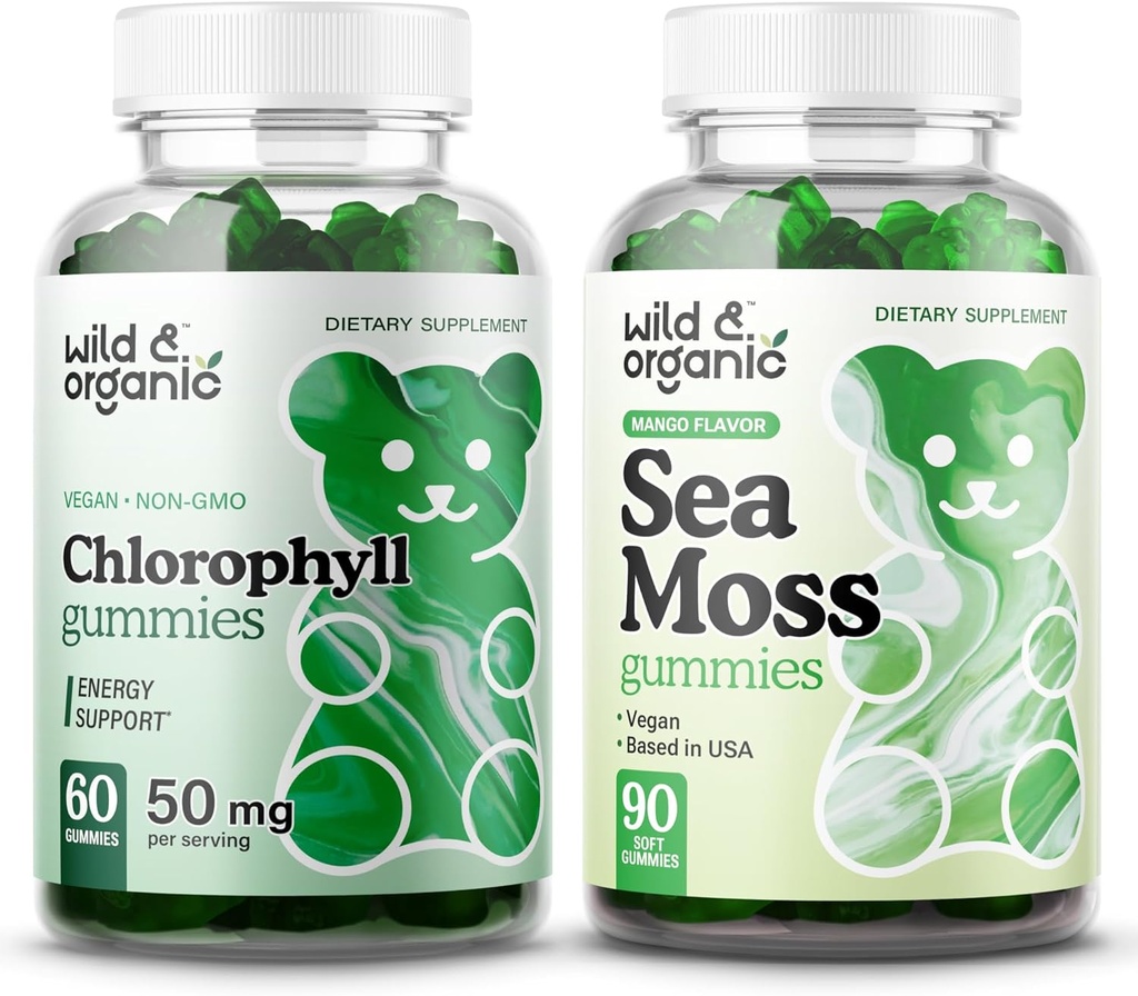 Άγρια & οργανικά Chlorophyl Gummies & Θαλασσινοί Moss Gummies