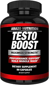 Arazo Διατροφή TestoBoost Test Booster συμπλήρωμα - ισχυρό & φυσικό φυτικά χάπια - Ενίσχυση της μυϊκής ανάπτυξης - Tribulus, Epimedium, Hawthorn, ψευδάργυρος, ορυκτά