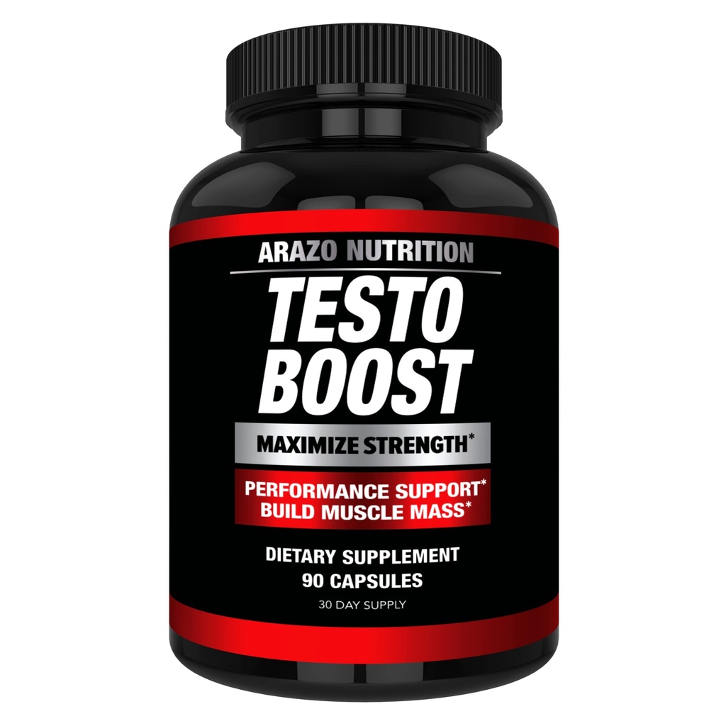 Arazo Διατροφή TestoBoost Test Booster συμπλήρωμα - ισχυρό & φυσικό φυτικά χάπια - Ενίσχυση της μυϊκής ανάπτυξης - Tribulus, Epimedium, Hawthorn, ψευδάργυρος, ορυκτά