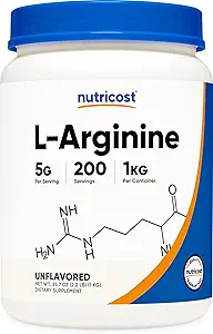 Nutricost L-Arginine Powder 1KG - Pure L-Arginine, 5g Per Serving