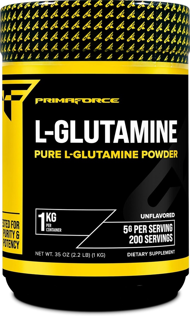 Primaforce L-Glutamine Powder 1000 Grams (1 KG) Χωρίς γεύση - Pure L-Glutamine Powder, 5g ανά υπηρεσία, GMO-free, Gluten-free, 200 Servings