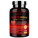 ZEBORA CoQ10-400mg with Trans-Resveratrol, PQQ & Vitamin E - High Absorption Coenzyme-Q10 with BioPerine - Powerful Antioxidant for Heart & Energy-Production,120 Veggie Capsules