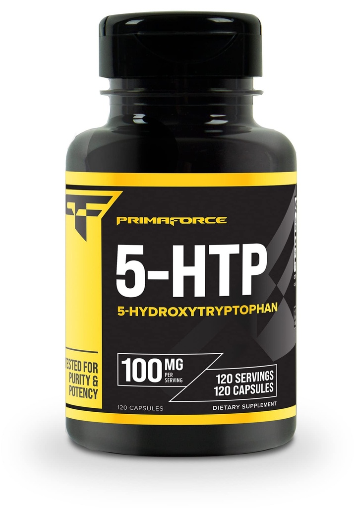 Primaforce 5-HTP 100mg συμπλήρωμα, 120 κάψουλες, 100mg ανά υπηρεσία, 5-υδροξυτρυπτοφάνη