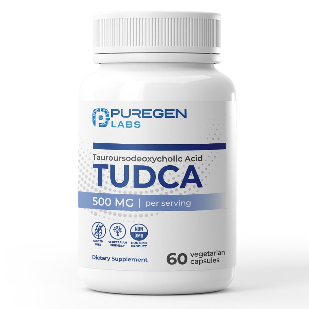 Puregen Labs TUDCA (Taurosodeoxycholic Acid) 500mg ανά σερβιρίσματος, Bile Salts συμπλήρωμα ήπατος 