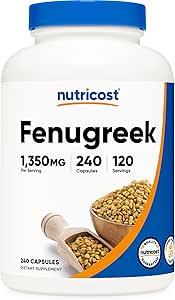 Nutricost Fenugreek Seed 1350mg, 240 Capsules - Gluten Free, Non-GMO, 675mg Per Capsule
