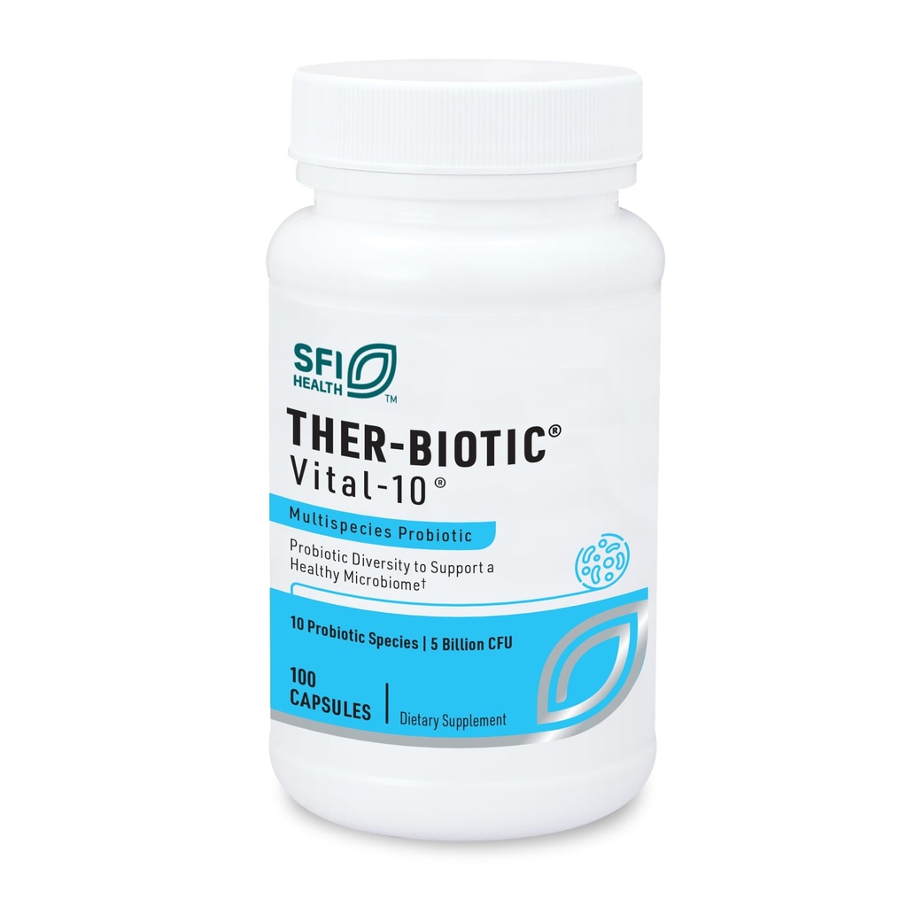 SFI Health Klaire Labs Ther-Biotic Vital 10 - Προβιοτικό πολλαπλών στρώσεων με Lactobacillus, Bifidobacterium & More - Υγεία των ούλων υποστήριξης, Ισορροπημένη Μικροβιομετρία & Ανοσολογική λειτουργία (100 κάψουλες)
