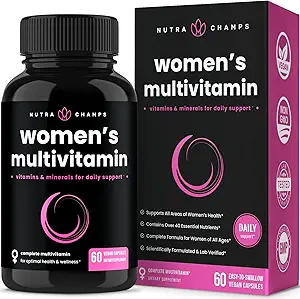 NutraChamps Women's Daily Multivitamin Supplement - Κάψουλες Vegan με Βιοτίνη, Βιταμίνες A B C D E K, Ασβέστιο, Ψευδάργυρος, Λουτεΐνη, Μαγνήσιο - Premium Multimineral Multivitamin για γυναίκες