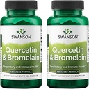Swanson Quercetin & Bromelain-Promote Respiratory Health Support-Aid Seasonal Immune System Health-Support Cholesterol Levels Already w/i Normal Range 100 Caps (250mg Quercetin/78mg Bromelain) 2 Pack