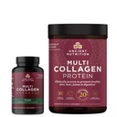Αρχαία διατροφή Multi Collagen Advanced Κάψουλες, Lean, 90 Count + Multi Collagen Protein Powder, Unflavored, 45 εξυπηρετούν