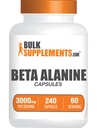 BulkSupplements.com Κάψουλες Βήτα Αλανίνη - συμπλήρωμα Βήτα Αλανίνης, συμπλήρωμα προ-εργασίας - Χωρίς γλουτένη, 4 κάψουλες ανά υπηρεσία, (3000mg), 240 Count (πακέτο του 1)
