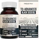 Black Seed Oil Softgels | 5% Thymoquinone - TQ-Advanced® | High Potency - 500 mg per Capsule - 15:1 Concentrate from Nigella Sativa Extract, Raw Form, Vegan Formula, Glass Bottle (60 Softgels)