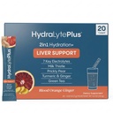Hydralyte Plus Liver Support Hydration Packets - 7 Electrolytes with Milk Thistle, Turmeric and Ginger - Liquid Daily IV Electrolyte Powder Packets - 20 Count, Blood Orange