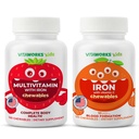 VitaWorks Kids Multivitamin Chewables + Iron 10mg + Vitamin C Chewables Bundle