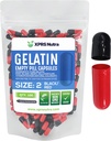 XPRS Nutra Μέγεθος 2 Κενές κάψουλες - 100 Count Empty Gelatin Κάψουλες - Χάπια DIY Καψάκιο Γέμισμα - Αγνά καπάκια τζελ Μπόβιν Χάπι για Do-It-Yourself Συμπληρώματα (Μαύρο/κόκκινο)