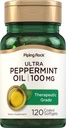 Piping Rock Peppermint Oil Softgel Capsules | 100mg | 120 Pills | Therapeutic Grade Extract | Non-GMO, Gluten Free Supplement