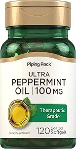 Piping Rock Peppermint Oil Softgel Capsules | 50mg | 120 Pills | Therapeutic Grade Extract | Non-GMO, Gluten Free Supplement