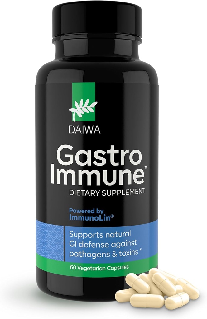 Daiwa GastroImmune - Gut Health and Immunity Supplement - Non-GMO, Protein-Based Formula for Digestive Wellness – 60 Capsules