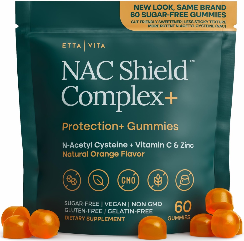 Χωρίς ζάχαρη NAC Gummies (σύμπλεγμα στήριξης Immune) N-Ακετυλοκυστεΐνη, βιταμίνη C & ψευδάργυρος - Υποστηρίζει την αναπνευστική υγεία, το συκώτι Detox & καθαρισμός, λειτουργία νεφρών, συμπλήρωμα NAC για παιδιά και ενήλικες - Vegan