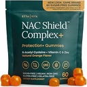 Χωρίς ζάχαρη NAC Gummies (σύμπλεγμα στήριξης Immune) N-Ακετυλοκυστεΐνη, βιταμίνη C & ψευδάργυρος - Υποστηρίζει την αναπνευστική υγεία, το συκώτι Detox & καθαρισμός, λειτουργία νεφρών, συμπλήρωμα NAC για παιδιά και ενήλικες - Vegan